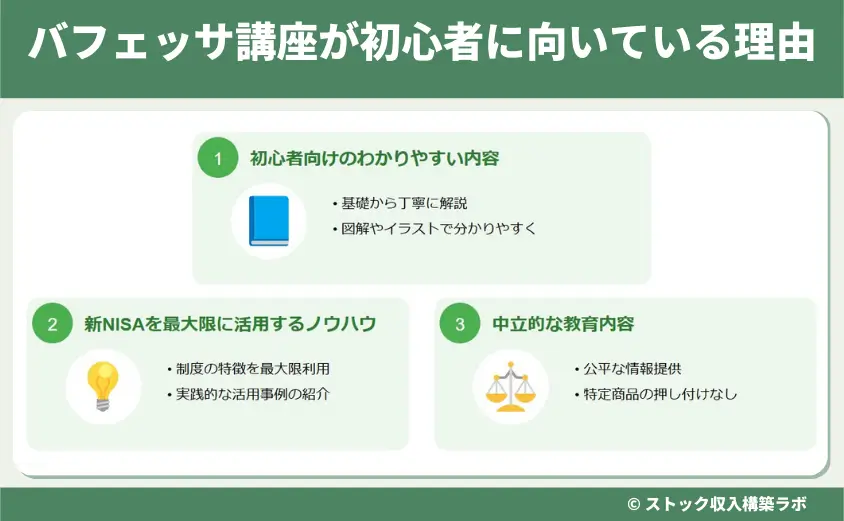 バフェッサ講座が初心者に向いている理由