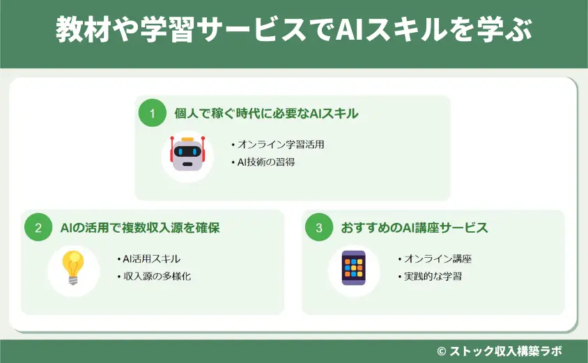 教材や学習サービスでAIスキルを学ぶ