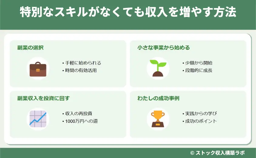 特別なスキルがなくても収入を増やす方法