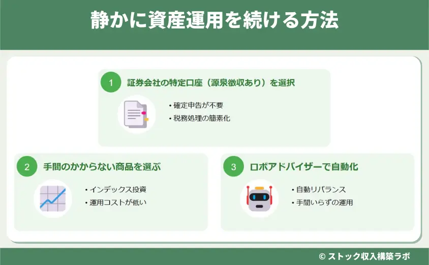 静かに資産運用を続ける方法