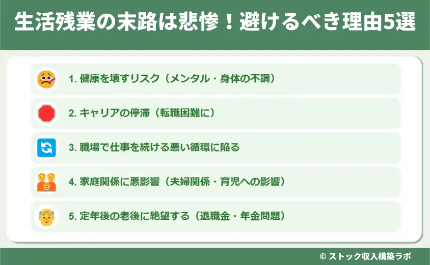 生活残業する人の末路は悲惨！避けるべき理由5選