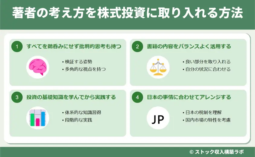 著者の考え方を株式投資に取り入れる方法