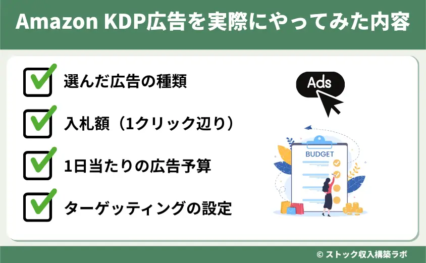 Amazon KDP広告を実際にやってみた内容