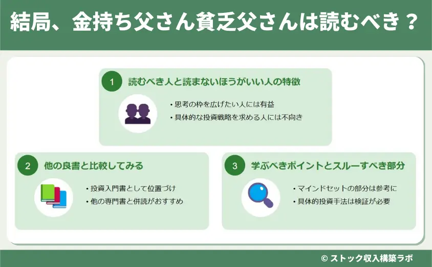 結局、金持ち父さん貧乏父さんは読むべき？