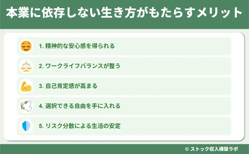 本業に依存しない生き方がもたらすメリット