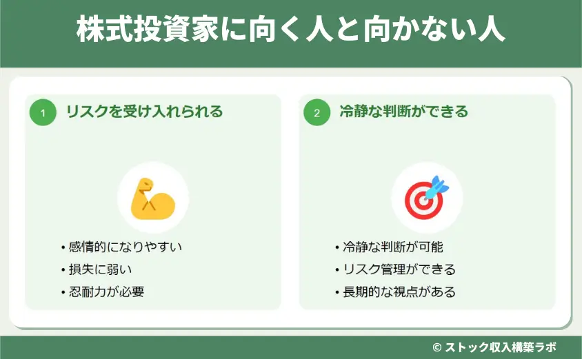 株式投資家に向く人と向かない人